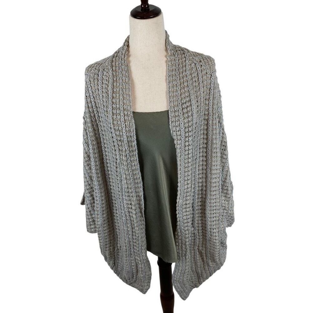 English Laundry Cardigan Womens XL gray Dolman sleeve oversize open knit sweater